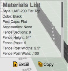 Sample Screenshot from the Fence Estimator Tool