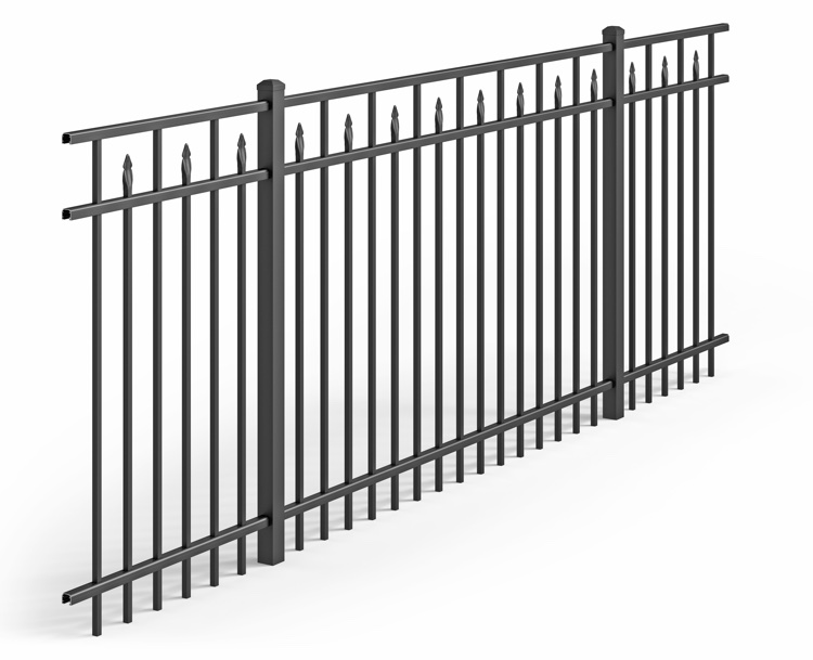 UAF 250 Flat Top w/Spear Industrial Aluminum Fence