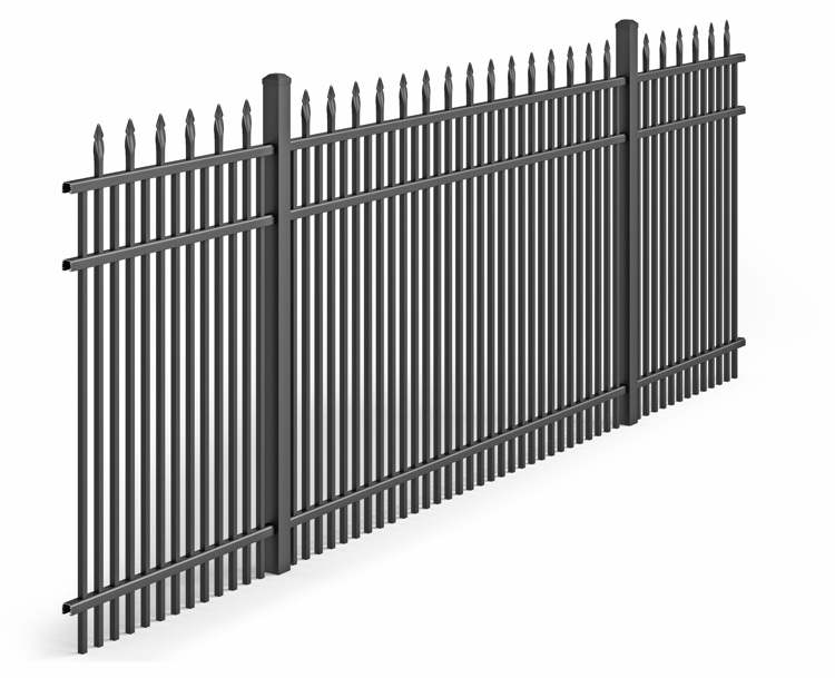 UAS-101 Spear Top with 1-1/2 Spacing Industrial Aluminum Fence