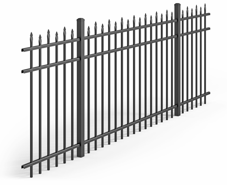 UAS-150 Staggered Spear Industrial Aluminum Fence
