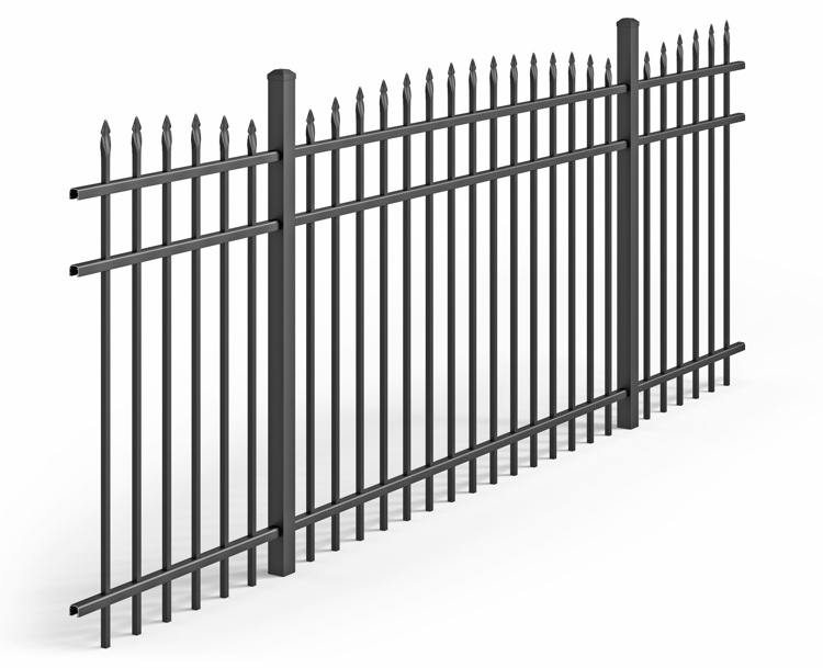 UAS-350 Convex Spear Top Industrial Aluminum Fence