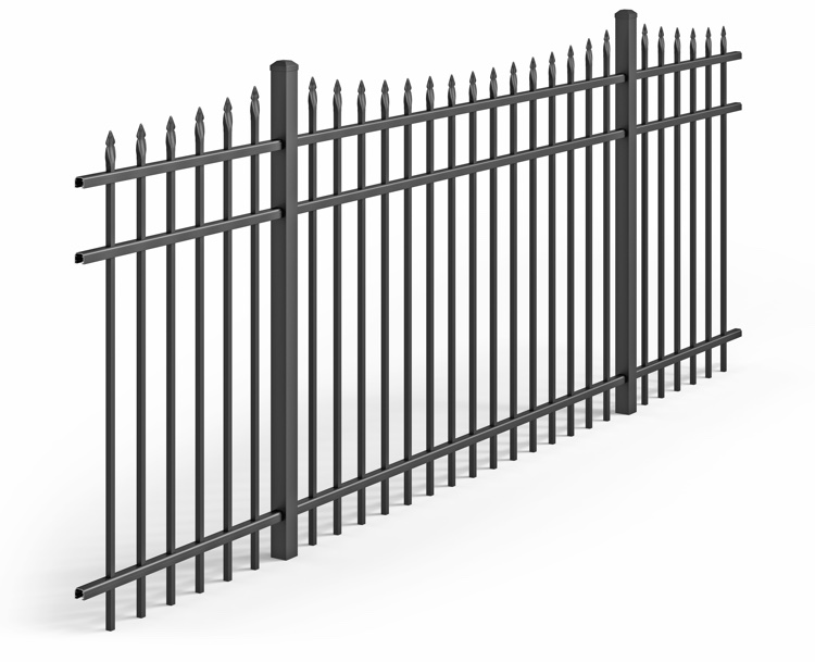 UAS-300 Concave Spear Top Aluminum Fence