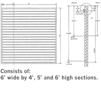 Privacy panel cross section.